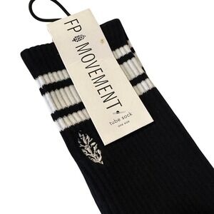 Free People x Lucky Honey FP Movement Tube Socks Black/White Stripe New With Tag
